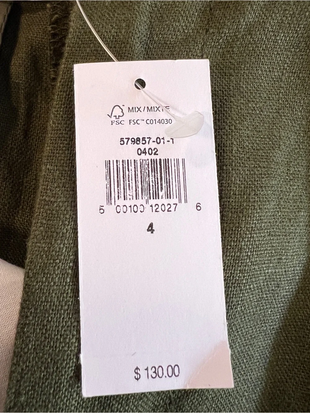 BANANA REPUBLIC Women’s Size 4 Camo Green Palma Straight-Leg Linen Pant